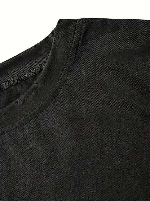 Fiyonk Ön Arka Baskılı Siyah Oversize Unisex Kısa Kol T-shirt- Siyah
