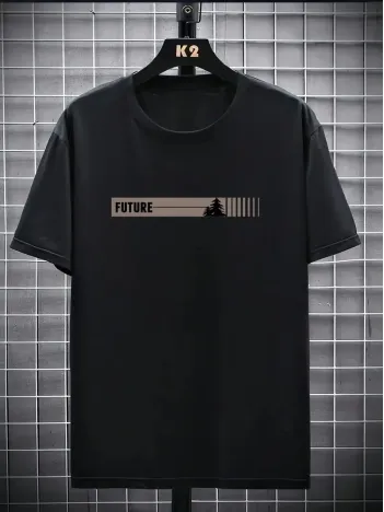 20/1 Penye Compack FUTRE Baskılı Oversize Kısa Kol Bisiklet Yaka T-shirt - Siyah 20/1 Penye Compack FUTRE Baskılı Oversize Kısa Kol Bisiklet Yaka T-shirt - Siyah