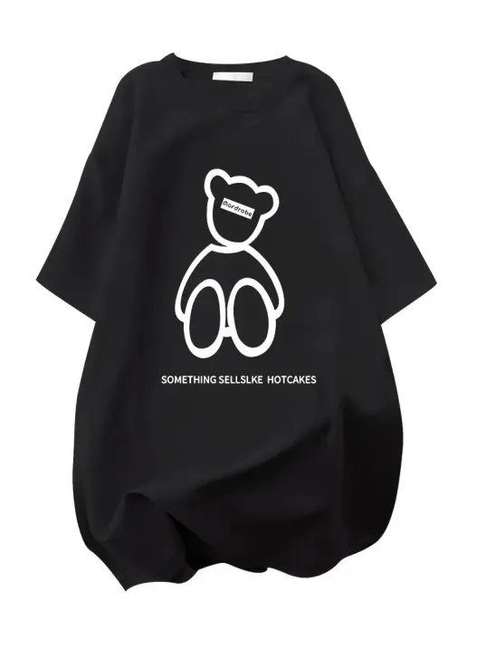 20/1 Penye Compack Ön Arka Baskılı Oversize Bisiklet Yaka T-shirt - Siyah 20/1 Penye Compack Ön Arka Baskılı Oversize Bisiklet Yaka T-shirt - Siyah