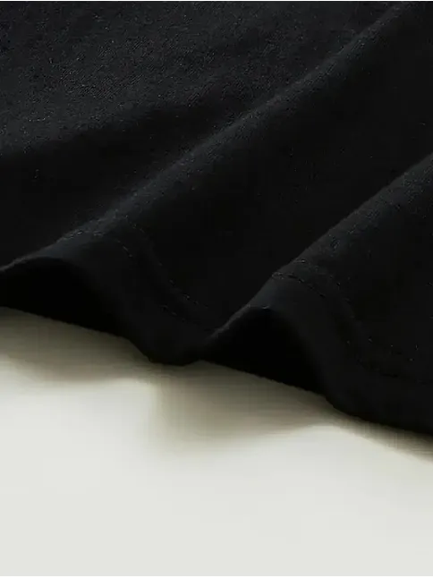 Kadın Bol Kesim T-shirt Ayı Baskılı "Umrumda Değil" Siyah
