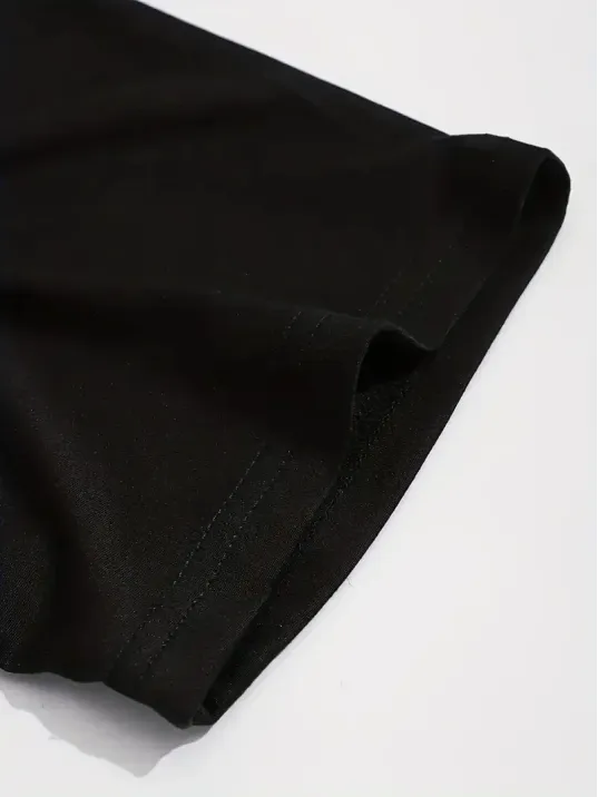 Sporda Günlük Hayata Giyilebilir GYM Baskılı Oversize Bisiklet Yaka Erkek T-shirt - Siyah