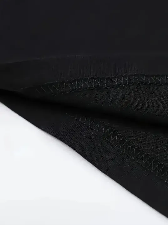 [Günlük T-Shirt] Hafif Kadın Günlük T-Shirt | Bol Kesim, Kısa Kollu, Yuvarlak Yaka, Eğlenceli Karikatür Ayı ve "Umrumda Değil" Baskı - Günlük Stil, İlkbahar/Yaz- Siyah