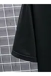 20/1 Penye Compack Futre Baskılı Oversize Kısa Kol Bisiklet Yaka T-shirt - Siyah