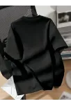 20/1 Penye Compack Ayı Baskılı Oversize Bisiklet Yaka Kısa Kol T-shirt - Siyah 20/1 Penye Compack Ayı Baskılı Oversize Bisiklet Yaka Kısa Kol T-shirt - Siyah