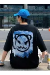 20/1 Penye Compack Bisiklet Yaka Kore Tarzı Sevimli Ayı Baskı Kısa Kol Erkek T-shirt - Siyah 20/1 Penye Compack Bisiklet Yaka Kore Tarzı Sevimli Ayı Baskı Kısa Kol Erkek T-shirt - Siyah