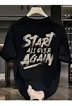 20/1 Penye Compack Start All Over Baskılı Oversize Bisiklet Yaka Kısa Kol T-shirt - Siyah