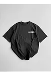 20/1 Penye Compackbaskılı Oversize Bisiklet Yaka Kısa Kol Yazlık T-shirt - Siyah