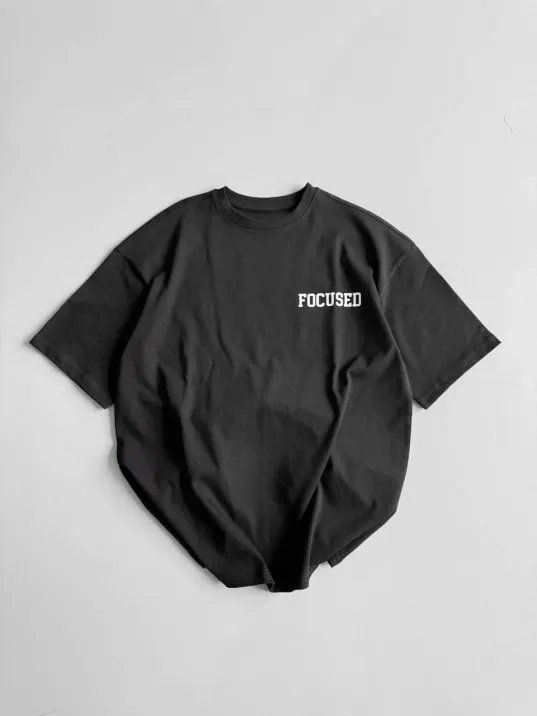 20/1 Penye CompackBaskılı Oversize Bisiklet Yaka Kısa Kol Yazlık T-shirt - Siyah 20/1 Penye CompackBaskılı Oversize Bisiklet Yaka Kısa Kol Yazlık T-shirt - Siyah