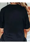 20/1 Penye Compack Baskılı Oversize Bisiklet Yaka Kısa Kol T-shirt - Siyah