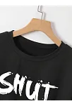 20/1 Penye Compack Baskılı Oversize Bisiklet Yaka M Kısa Kol Yazlık T-shirt - Siyah