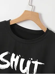 20/1 Penye Compack Baskılı Oversize Bisiklet Yaka M Kısa Kol Yazlık T-shirt - Siyah