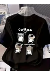 20/1 Penye Compack Baskılı Oversize Bisiklet Yaka Kısa Kol Yazlık T-shirt - Siyah
