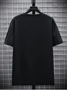 20/1 Penye Compack Futre Baskılı Oversize Kısa Kol Bisiklet Yaka T-shirt - Siyah