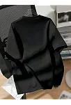 20/1 Penye Compack New York Baskılı Oversize Kısa Kol Bisiklet Yaka T-shirt - Siyah