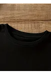 20/1 Penye Compack Ayı Baskılı Oversize Bisiklet Yaka Kısa Kol T-shirt - Siyah