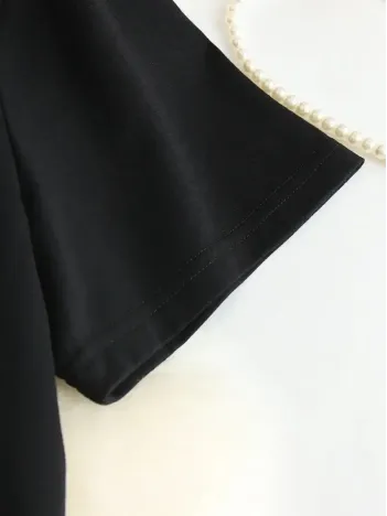 Kadın Beyaz "I've Got Your Back" Grafik Tişört - Eğlenceli Çubuk Tasarımlı Oversize Günlük Kısa Kollu Tişört, Polyester Örgü, Yuvarlak Yaka, İlkbahar ve Yaz için Mükemmel, Günlük Giyim Tişört | Eğlenceli Tasarım | Polyester Kumaş- Siyah