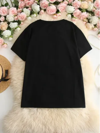 Hi, I don't care. Thanks. (Merhaba, önemli değil. Teşekkürler.) Baskılı Oversize Bisiklet Yaka T-shirt - Siyah