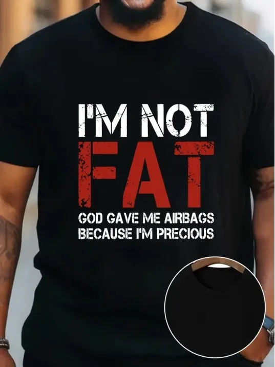 Ben Şişman Değilim Tanrı Bana Hava Yastığı Verdi Çünkü Ben Değerliyim Tişörtü - Siyah Ben Şişman Değilim Tanrı Bana Hava Yastığı Verdi Çünkü Ben Değerliyim Tişörtü - Siyah