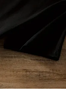 20/1 Penye Compack Ayı Baskılı Oversize Bisiklet Yaka Kısa Kol T-shirt - Siyah