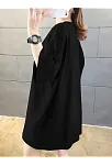 20/1 Penye Compack Ön Arka Baskılı Oversize Bisiklet Yaka T-shirt - Siyah