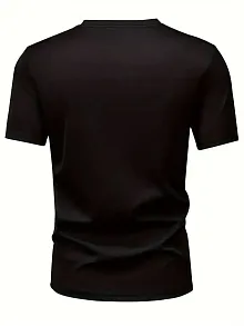 20/1 Penye Compack Baskılı Oversize Bisiklet Yaka Kısa Kol T-shirt - Siyah