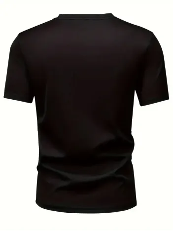 20/1 Penye Compack Baskılı Oversize Bisiklet Yaka Kısa Kol T-shirt - Siyah