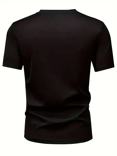 20/1 Penye Compack Baskılı Oversize Bisiklet Yaka Kısa Kol T-shirt - Siyah