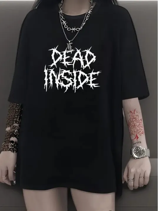 Canlı Harf Baskılı Büyük Boy Oversize Kısa Kollu Tişört - Yumuşak, Nefes Alabilir, Kadınlar için Rahat Yaz ve İlkbaharın Vazgeçilmezi - Rahat Kesim, Rahat, Şık Kadın Giysileri - Siyah Canlı Harf Baskılı Büyük Boy Oversize Kısa Kollu Tişört - Yumuşak, Nefes Alabilir, Kadınlar için Rahat Yaz ve İlkbaharın Vazgeçilmezi - Rahat Kesim, Rahat, Şık Kadın Giysileri - Siyah