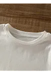 20/1 Penye Compack Ayı Baskılı Oversize Bisiklet Yaka Kısa Kol T-shirt - Beyaz