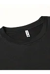 20/1 Penye Compack Baskılı Oversize Bisiklet Yaka Kısa Kol T-shirt - Siyah