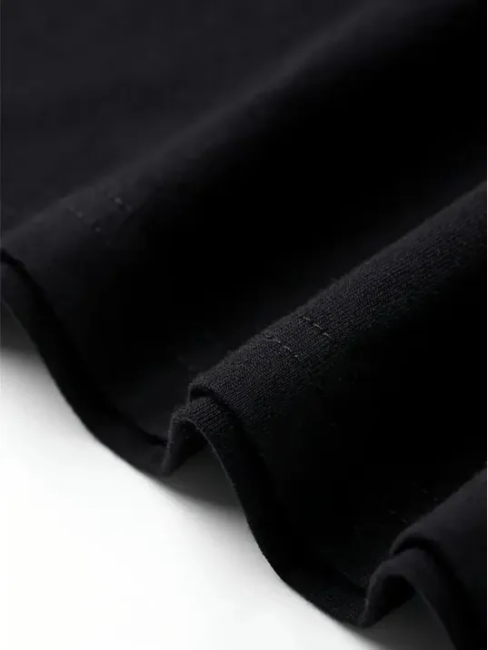 AICG Ön Arka Baskılı Bisiklet Yaka Kadın Oversize Bisiklet Yaka T-shirt - Siyah