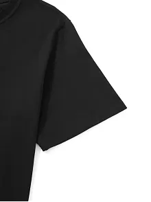 20/1 Penye Compack Palmiye Ön Baskılı Oversize Bisiklet Yaka Kısa Kol Yazlık T-shirt - Siyah