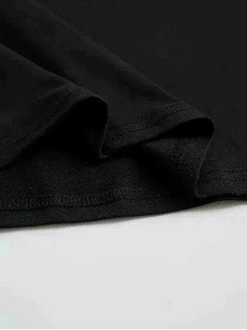 Büyük Boy Ayıcık Baskılı Bisiklet Yaka T-shirt, İlkbahar & Yaz İçin Rahat Kısa Kollu T-shirt, Kadın Giyim - Siyah