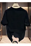 Aıcg Ön Arka Baskılı Bisiklet Yaka Kadın Oversize Bisiklet Yaka T-shirt - Siyah