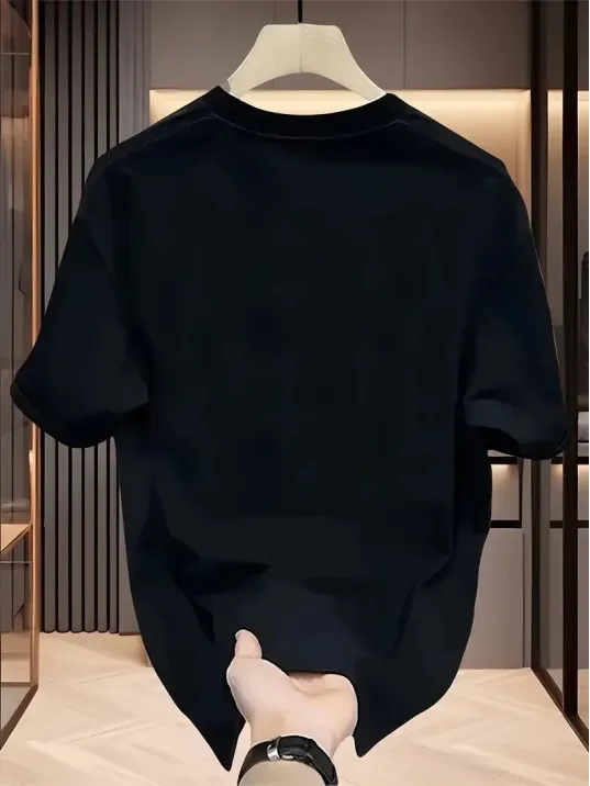 AICG Ön Arka Baskılı Bisiklet Yaka Kadın Oversize Bisiklet Yaka T-shirt - Siyah