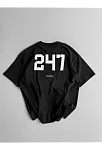 20/1 Penye Compackbaskılı Oversize Bisiklet Yaka Kısa Kol Yazlık T-shirt - Siyah