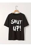 20/1 Penye Compack Baskılı Oversize Bisiklet Yaka M Kısa Kol Yazlık T-shirt - Siyah