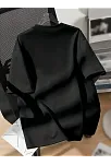 20/1 Penye Compack Spider Baskılı Oversize Unisex Kısa Kol Yazlık T-shirt - Siyah