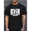 Sporda Günlük Hayata Giyilebilir GYM Baskılı Oversize Bisiklet Yaka Erkek T-shirt - Siyah