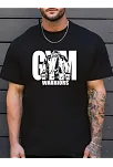 Sporda Günlük Hayata Giyilebilir Gym Baskılı Oversize Bisiklet Yaka Erkek T-shirt - Siyah