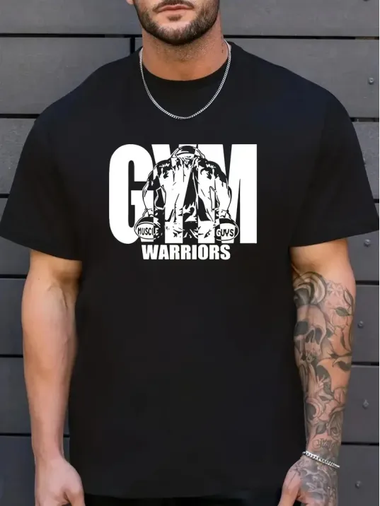 Sporda Günlük Hayata Giyilebilir GYM Baskılı Oversize Bisiklet Yaka Erkek T-shirt - Siyah Sporda Günlük Hayata Giyilebilir GYM Baskılı Oversize Bisiklet Yaka Erkek T-shirt - Siyah