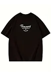 Thousand Ön Arka Baskılı Oversize Bisiklet Yaka T-shirt - Siyah