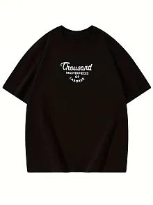 Thousand Ön Arka Baskılı Oversize Bisiklet Yaka T-shirt - Siyah
