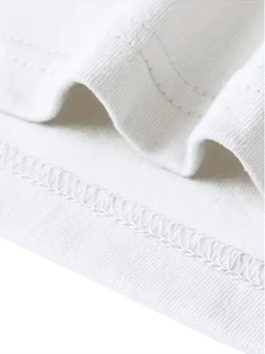 Pembe Panter Baskılı Erkek Oversize Günlük Kısa Kollu Tişört İlkbahar ve Yaz için Mükemmeldir - Beyaz