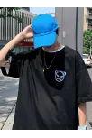 20/1 Penye Compack Bisiklet Yaka Kore Tarzı Sevimli Ayı Baskı Kısa Kol Erkek T-shirt - Siyah 20/1 Penye Compack Bisiklet Yaka Kore Tarzı Sevimli Ayı Baskı Kısa Kol Erkek T-shirt - Siyah