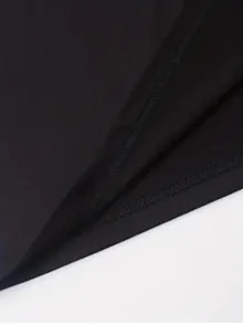 Erkekler İçin Ön Arka Baskılı Perfectly Günlük Kısa Kol Tişört - Siyah