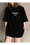 Thousand Ön Arka Baskılı Oversize Bisiklet Yaka T-shirt - Siyah