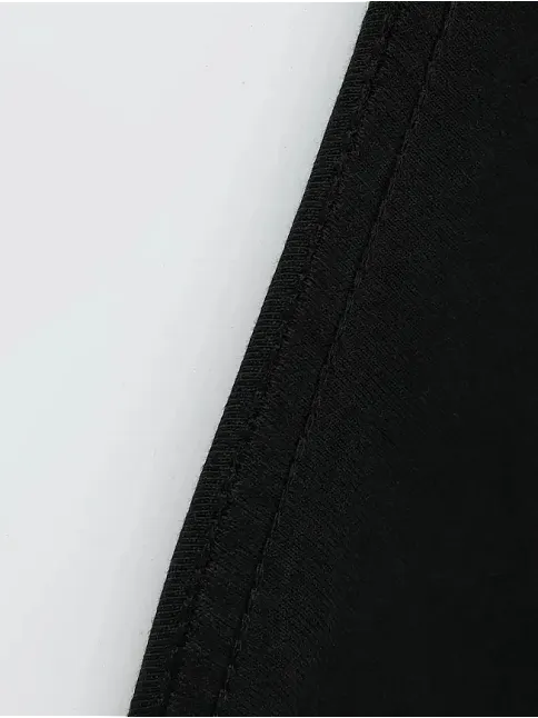 Büyük Beden Erkek "whatever" Baskılı Tişört, Oversize Erkekler İçin Yaz Modası Kısa Kollu Tişörtler - Siyah