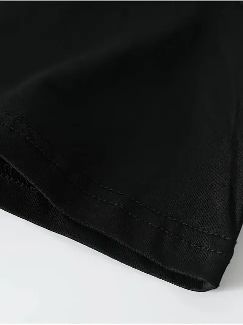Büyük Beden Erkek "whatever" Baskılı Tişört, Oversize Erkekler İçin Yaz Modası Kısa Kollu Tişörtler - Siyah