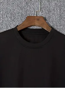 20/1 Penye Compack I Trıed To Warn You. Baskılı Oversize Bisiklet Yaka T-shirt - Siyah